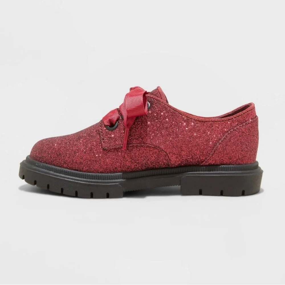 Toddler Girls' Phoebe Oxford Lace-Up Shoes - Cat & Jack Red 5T